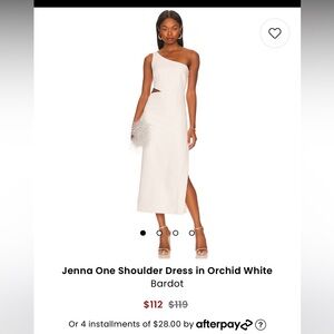 Jenna One Shoulder Dress in Orchid White Bardot NWT